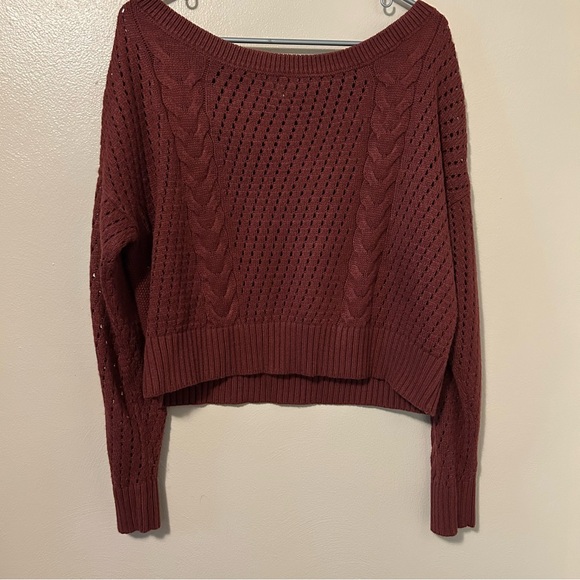 Garage Off-the-Shoulder Crop Sweater - Picture 1 of 5
